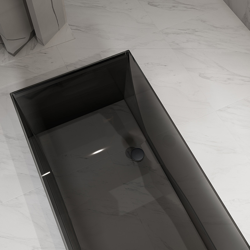 Modern Design See-Through Freestanding Transparent Resin Bathtub TW-8572T
