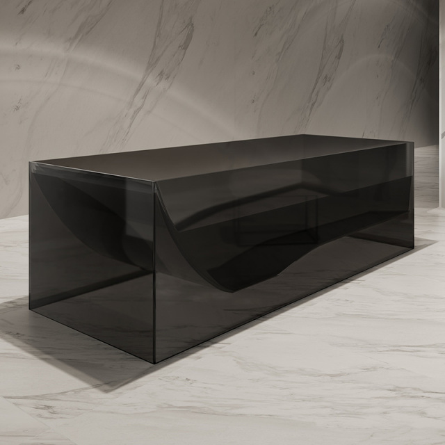 Modern Design See-Through Freestanding Transparent Resin Bathtub TW-8572T