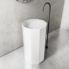 Manufacturer Polygon Freestanding Pedestal Bathroom Wash Basin TW-Z319