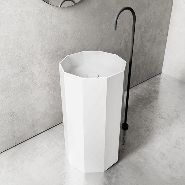 Manufacturer Polygon Freestanding Pedestal Bathroom Wash Basin TW-Z319