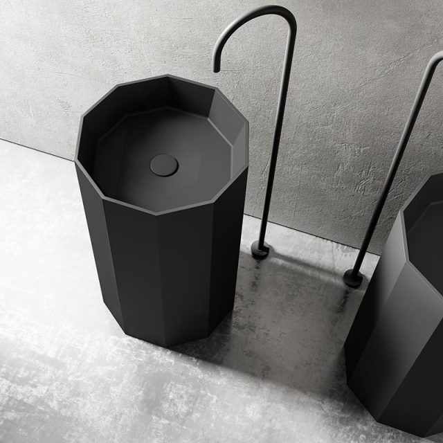 Manufacturer Polygon Freestanding Pedestal Bathroom Wash Basin TW-Z319