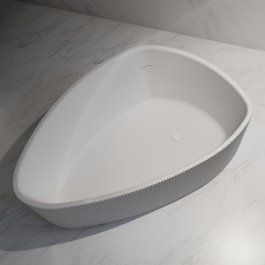 Exporter Triangle Fluted Freestanding V-Groove Acrylic Bathtub TW-7195