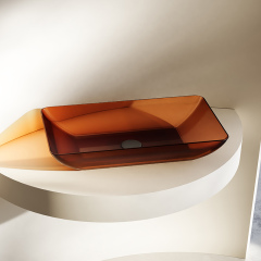 Wholesale High End Quality Above Counter Top Translucent Wash Hand Basin TW-A81T