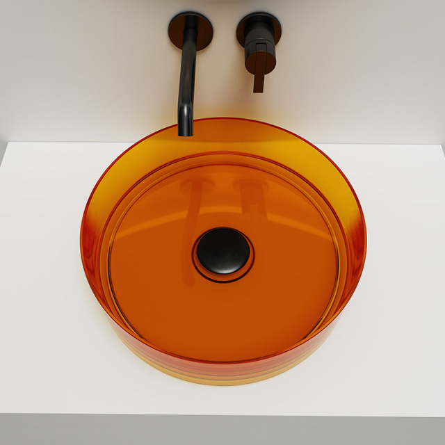 Exporter Round Above Counter Clear Resin Bathroom Sink XA-A10T