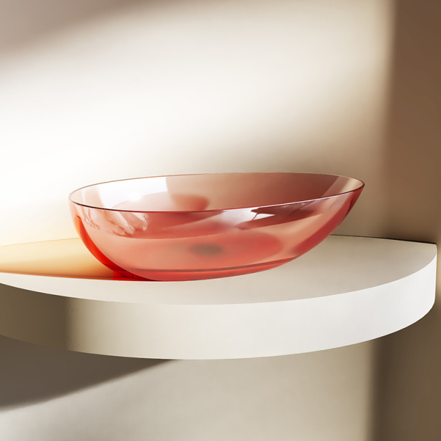 Hot Style Wholesale Oval Above Counter Transparent Solid Surface Wash Basin XA-A75T