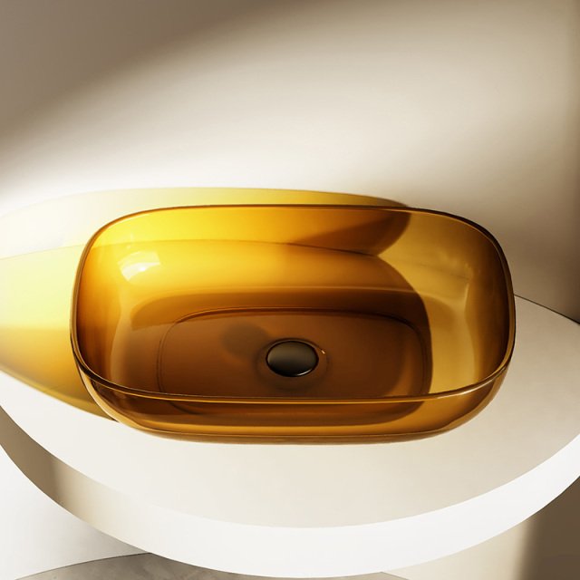 Factory Supply Quality Assurance Above Counter Top Translucent Wash Hand Basin TW-A102T