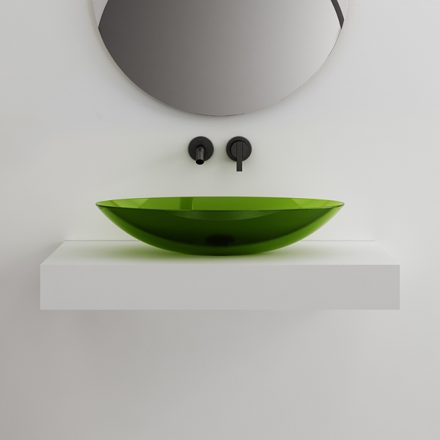 Popular Wholesale Designer Oval Above Counter Top Transparent Wash Hand Basin TW-A73T