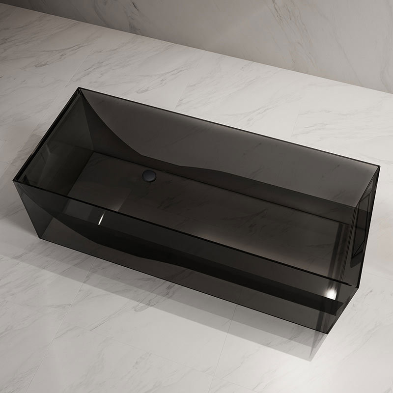 Modern Design See-Through Freestanding Transparent Resin Bathtub TW-8572T