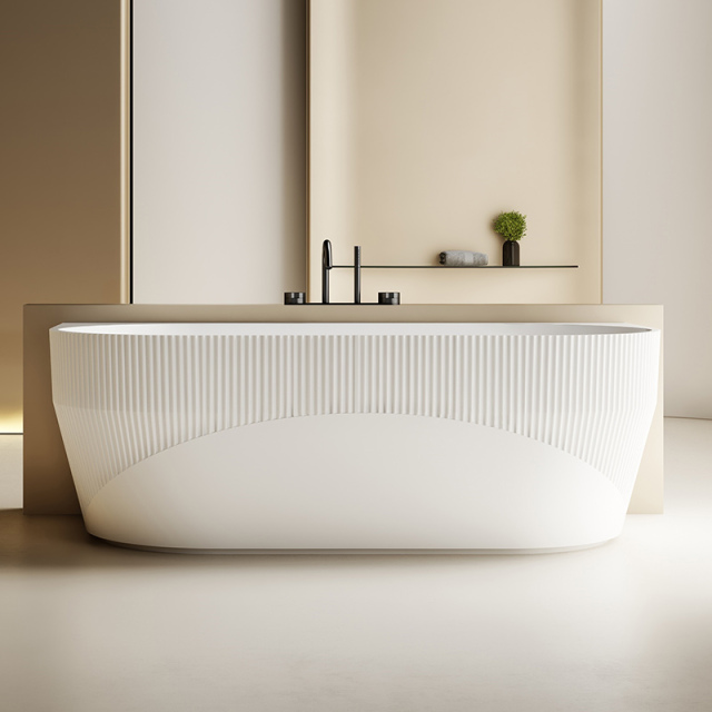 Wholesale High End Quality Freestanding Fluted Solid Surface Bathtub TW-8186A