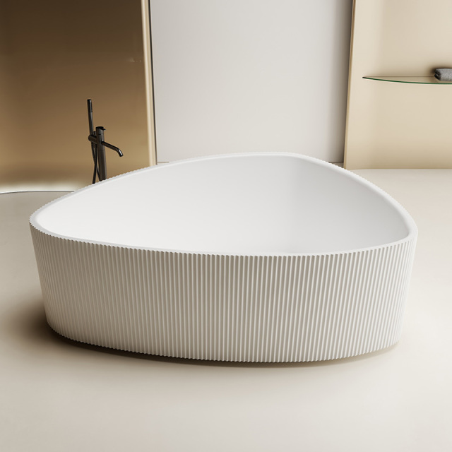 Quality Wholesale Unique Design Freestanding Fluted Solid Surface Bathtub TW-8195