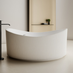 Manufacturer Freestanding Fluted Solid Surface Bathtub TW-8199