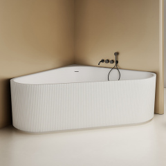 Exporter Freestanding Fluted Artificial Stone Bathtub TW-8197