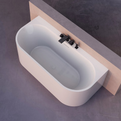 Quality Wholesale Unique Design Oval Back To Wall Freestanding Acrylic Bathtub TW-6631