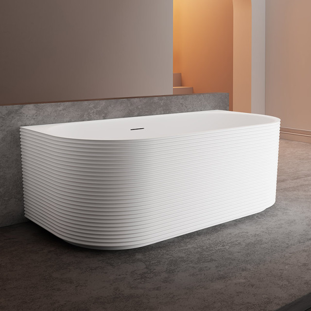 Manufacturer Back To Wall Fluted Horizontal Stripes Acrylic Bathtub TW-7886