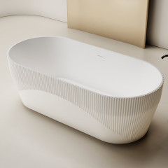 Factory Wholesale Artificial Stone Fluted Bathtub TW-8181