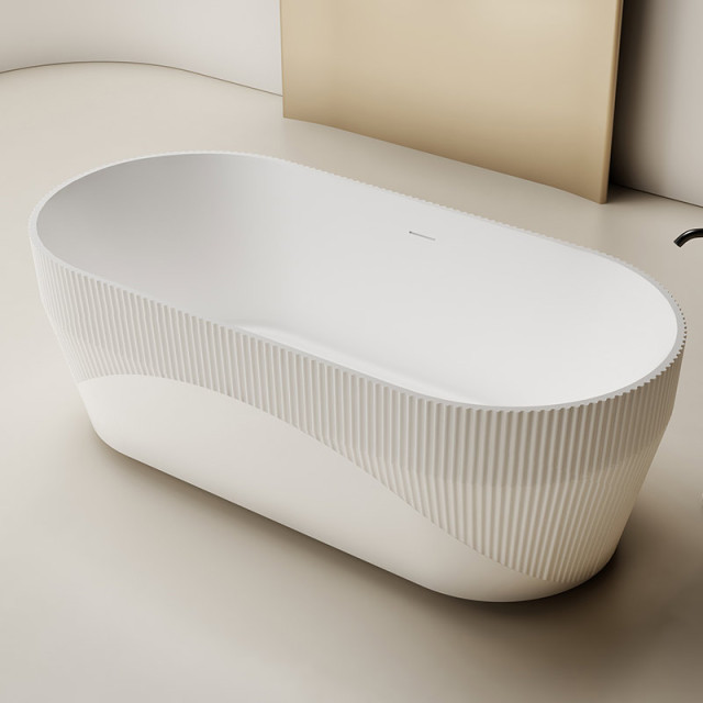 Factory Wholesale Artificial Stone Fluted Bathtub TW-8181