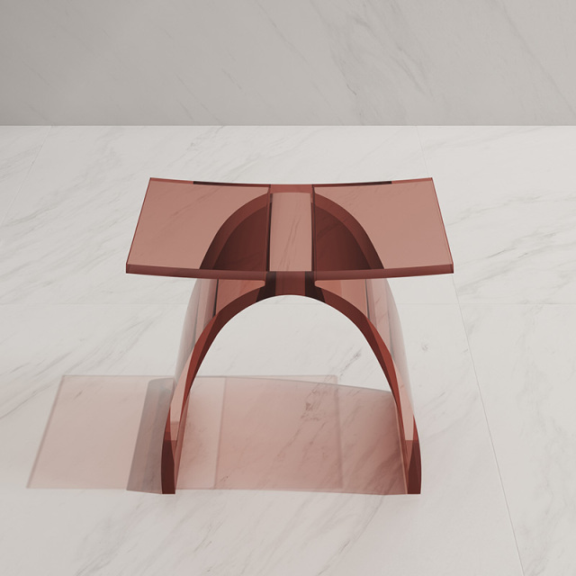Factory Supply Quality Assurance Clear Resin Solid Surface Stool XA-C01T