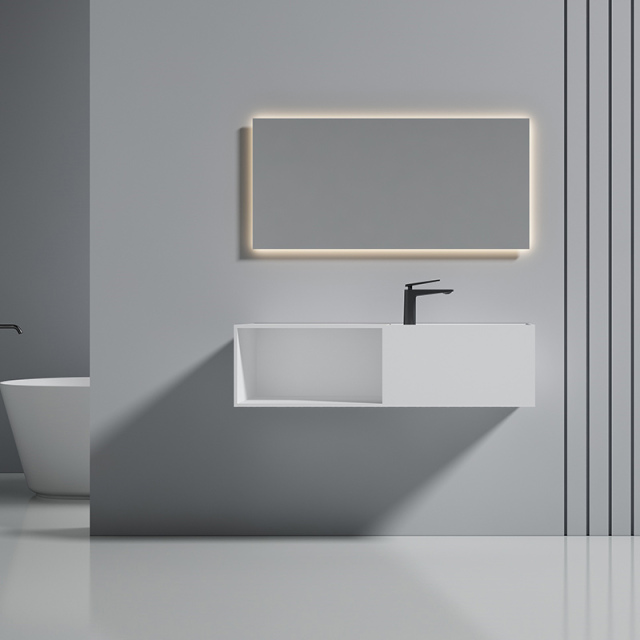 China Wholesale Factory Wall-Mount Solid Surface Single Bathroom Sink XA-G36R