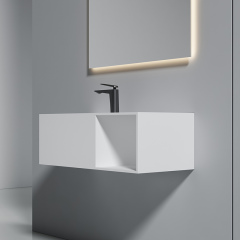 Hot Style Wholesale Wall-Mount Solid Surface Single Bathroom Sink XA-G34L