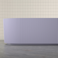 Supplier Vertical line Stripes Fluted Freestanding Solid Surface Bathtub TW-8681