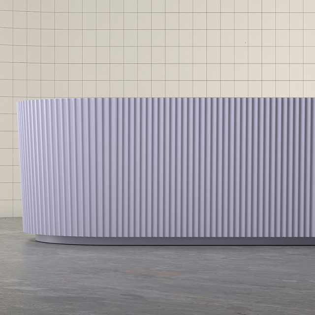 Supplier Vertical line Stripes Fluted Freestanding Solid Surface Bathtub TW-8681