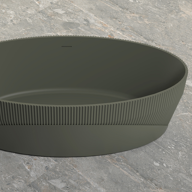 Exporter Freestanding Fluted Artificial Stone Bathtub TW-8187