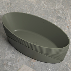 Exporter Freestanding Fluted Artificial Stone Bathtub TW-8187