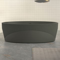 Exporter Freestanding Fluted Artificial Stone Bathtub TW-8187