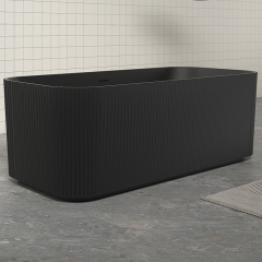 Manufacturer Vertical line Stripes Groove Freestanding Solid Surface Bathtub TW-8682
