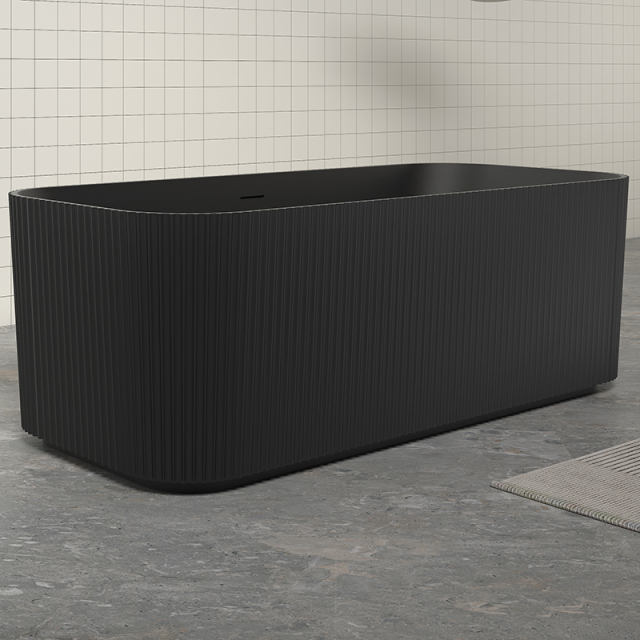 Manufacturer Vertical line Stripes Groove Freestanding Solid Surface Bathtub TW-8682