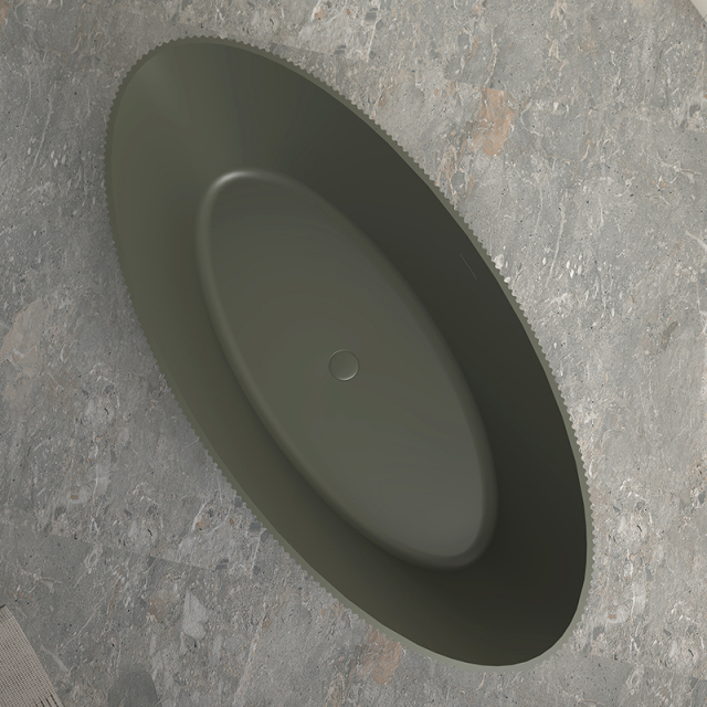 Exporter Freestanding Fluted Artificial Stone Bathtub TW-8187