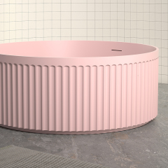 Factory Supply Quality Assurance Freestanding Fluted Solid Surface Bathtub TW-8119