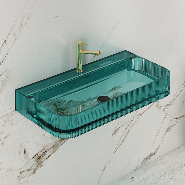 Manufacturer Wall Hung Transparent Fluted Wash Basin TW-G261T