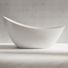 China Wholesale Factory Oval Moon-Shaped Freestanding Stone Resin Bathtub XA-8816