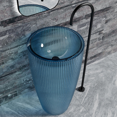 Wholesale Price Transparent Freestanding Pedestal Wash Sink TW-Z288T