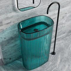 Manufacturer Transparent Freestanding Pedestal Wash Basin TW-Z281T