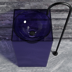 Wholesale Fashion Transparent Freestanding Fluted Wash Sink TW-Z285T