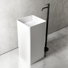 Wholesale Fashion Freestanding Stone Resin Pedestal Bathroom Wash Basin XA-Z20