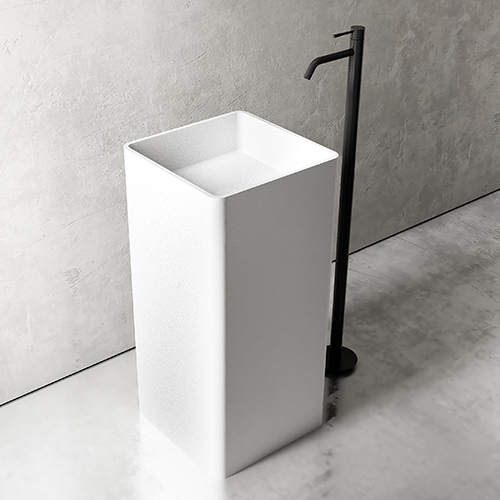 Wholesale Fashion Freestanding Stone Resin Pedestal Bathroom Wash Basin XA-Z20