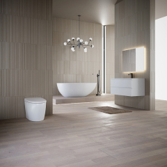 Wholesale Fashion Freestanding Solid Surface Bathtub Bathroom Cabinet Smart Toilet Complete Set XA-8866&TW-3701&TW-M60