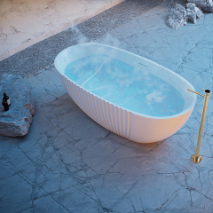 Wholesale Fashion Freestanding Fluted Acrylic Bathtub XY-5007