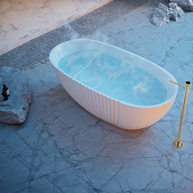 Wholesale Fashion Freestanding Fluted Acrylic Bathtub XY-5007