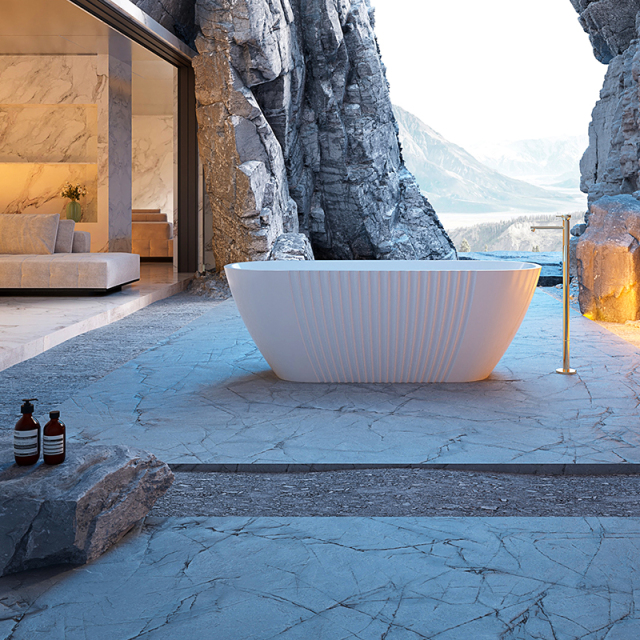 Factory Supply Quality Assurance Freestanding Fluted Acrylic Bathtub XY-5002