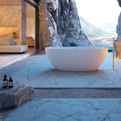 Wholesale Fashion Freestanding Fluted Acrylic Bathtub XY-5007