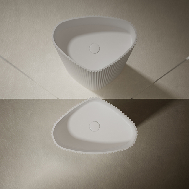 Factory Supply Quality Assurance Triangle Freestanding Pedestal Sink Bathroom Wash Basin TW-Z8303