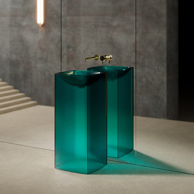 Hot Style Wholesale Transparent Freestanding Pedestal Wash Sink XR-Z801T