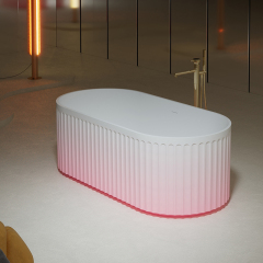 Hot Style Wholesale Gradient Color Fluted Freestanding Solid Surface Bathtub TW-8111