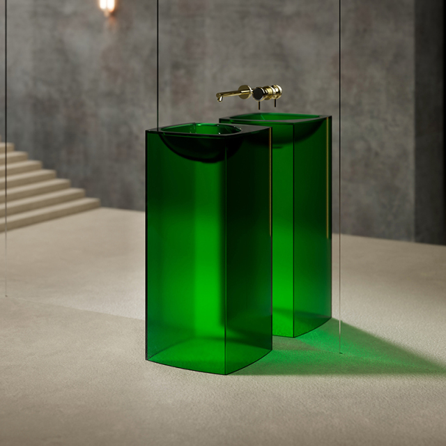 Wholesale Manufacturer Transparent Freestanding Pedestal Wash Sink XR-Z802T