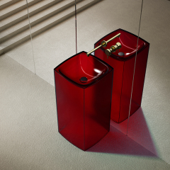 Hot Style Wholesale Transparent Freestanding Pedestal Wash Sink XR-Z801T