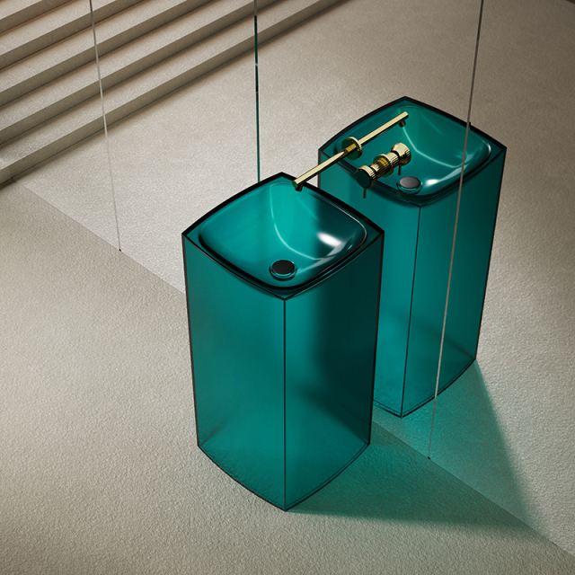 Hot Style Wholesale Transparent Freestanding Pedestal Wash Sink XR-Z801T